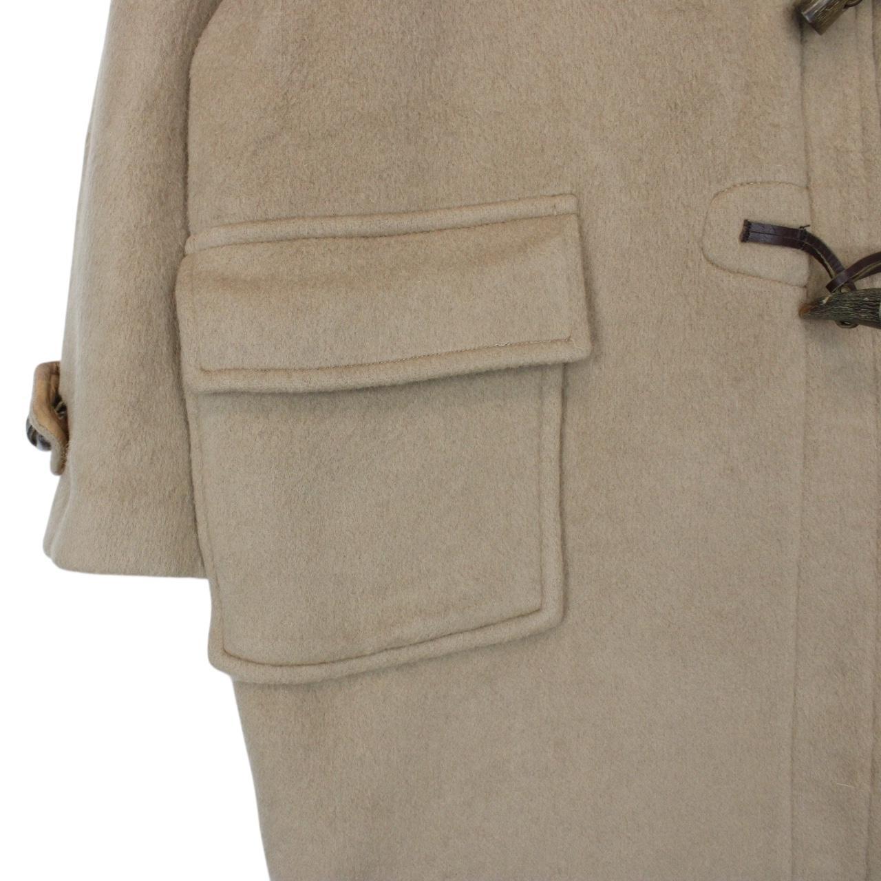 Vintage 90s Burberry Beige Nova Check Wool Duffle Coat
