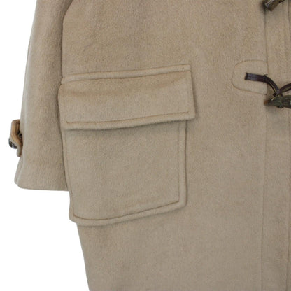 Vintage 90s Burberry Beige Nova Check Wool Duffle Coat
