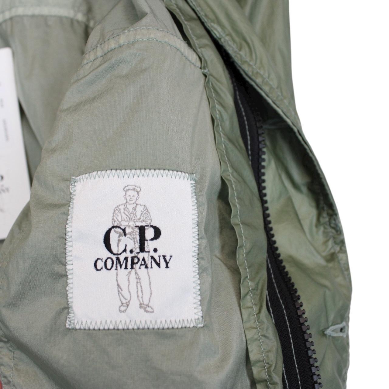 CP Company Green CS II Garment Dyed Full Zip Nylon Lens Overshirt