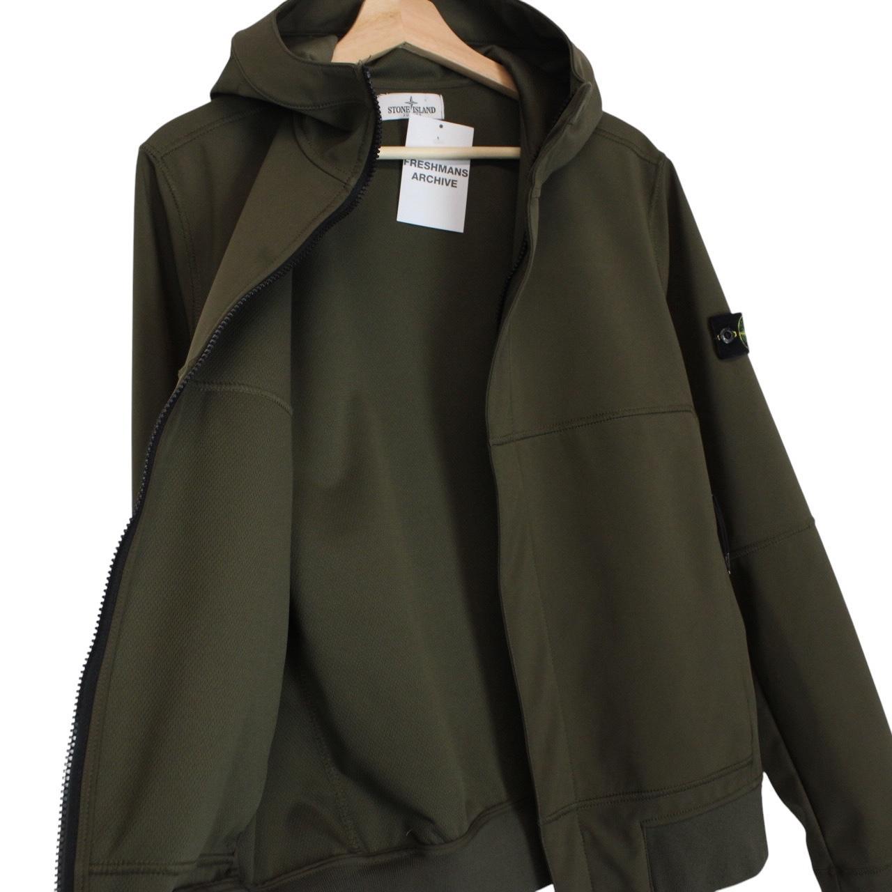 Stone Island Junior Khaki Green Full Zip Soft Shell Jacket