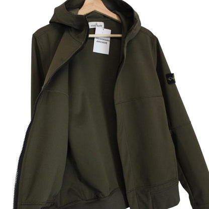 Stone Island Junior Khaki Green Full Zip Soft Shell Jacket