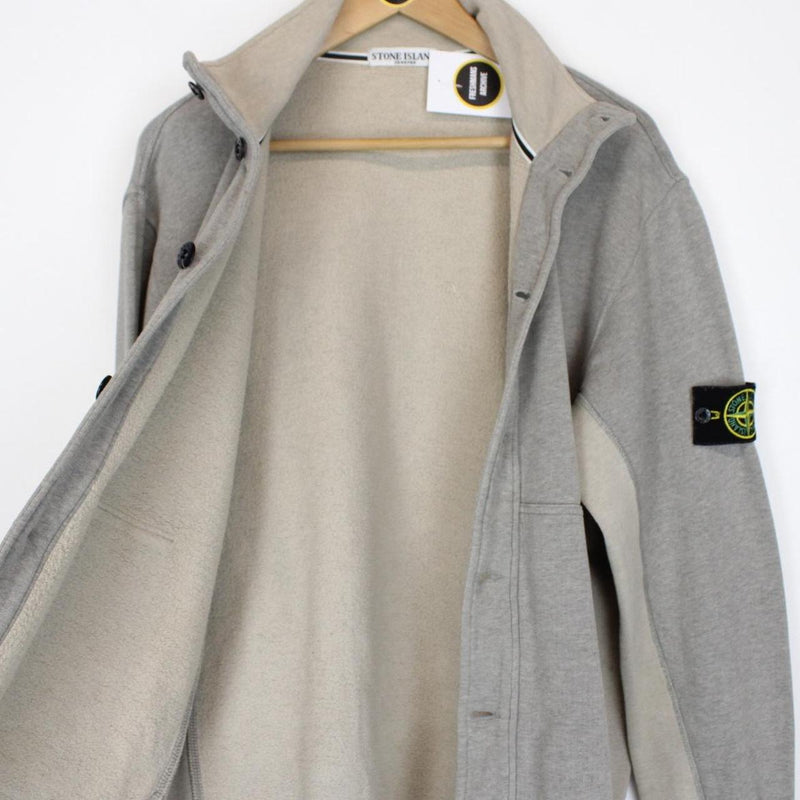 Stone Island AW 2011 Brown Cotton Button Up Sweatshirt Jumper