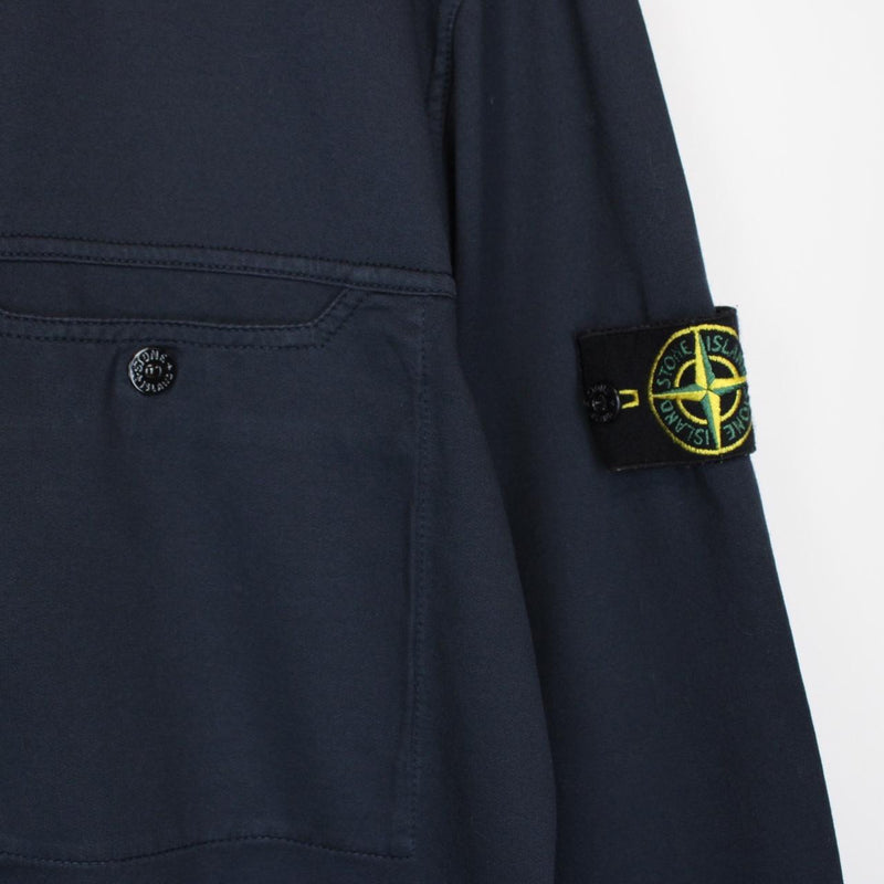 Stone Island SS 2016 Navy Blue Full Zip Cotton Overshirt Jacket