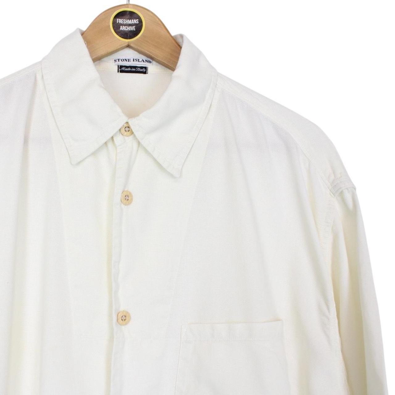 Vintage Stone Island SS 2000 Cream Short Sleeve Cotton Shirt