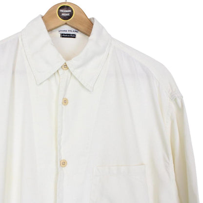 Vintage Stone Island SS 2000 Cream Short Sleeve Cotton Shirt