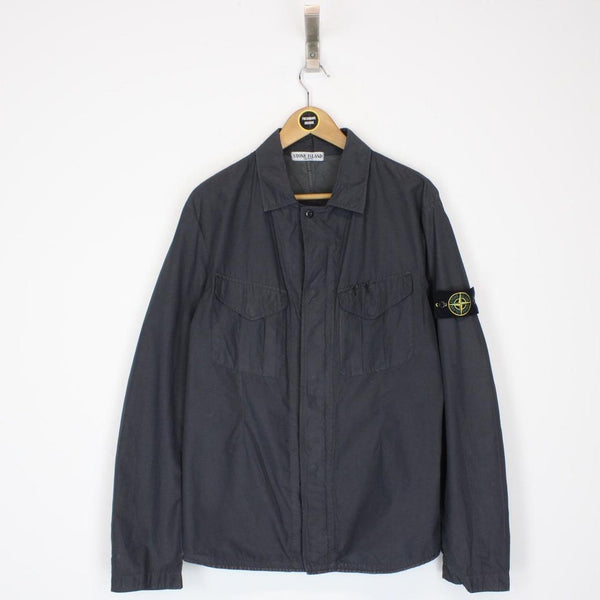 Stone Island SS 2008 Navy Blue Full Zip Nylon Overshirt Jacket