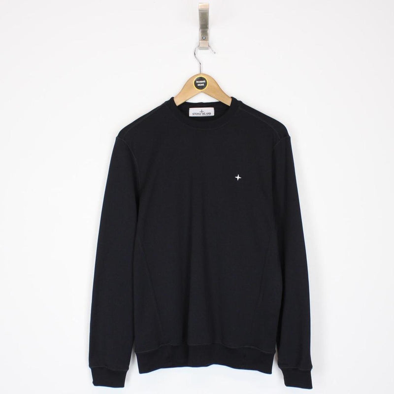 Stone Island SS 2023 Black and White Compass Logo Sweatshirt Jumper