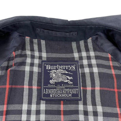 Vintage 90s Burberry Navy Blue Single Breasted Trench Coat