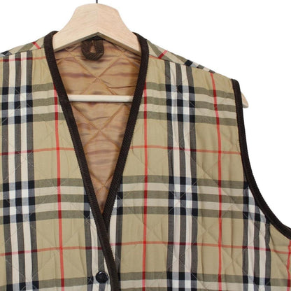 Vintage 90s Burberry Beige Nova Check Quilted Vest Jacket