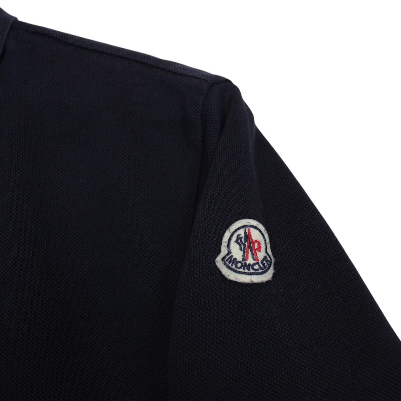 Moncler Maglia Manica Corta Navy Blue Short Sleeve Cotton Polo Shirt