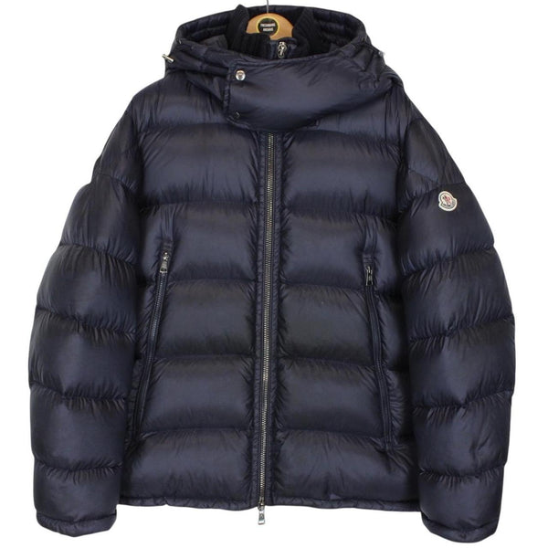 Moncler Pascal Navy Blue Full Zip Hooded Down Puffer Jacket