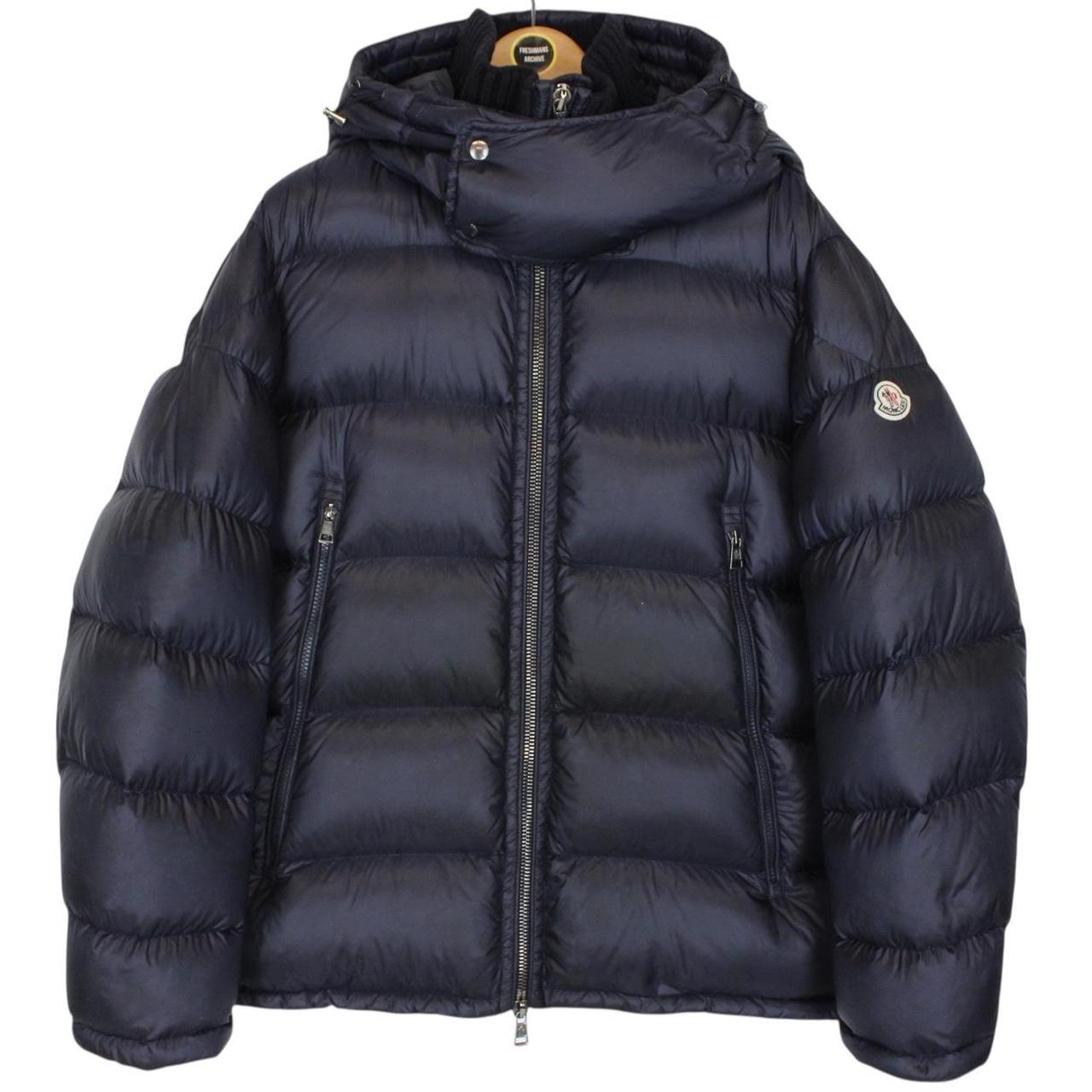 Moncler Pascal Navy Blue Full Zip Hooded Down Puffer Jacket