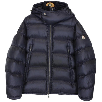 Moncler Pascal Navy Blue Full Zip Hooded Down Puffer Jacket