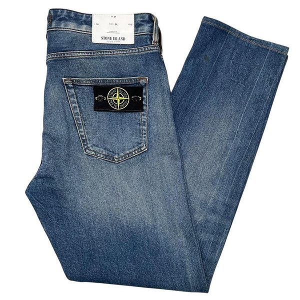 Stone Island AW 2017 Blue Slim Fit Denim Jeans
