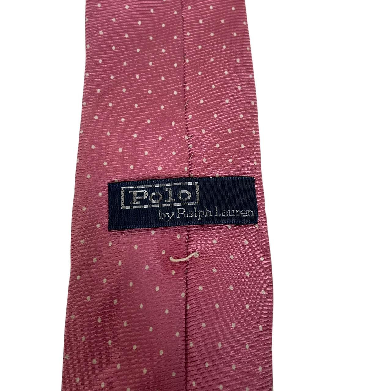 Vintage Polo Ralph Lauren Pink and White Polkadot Silk Tie