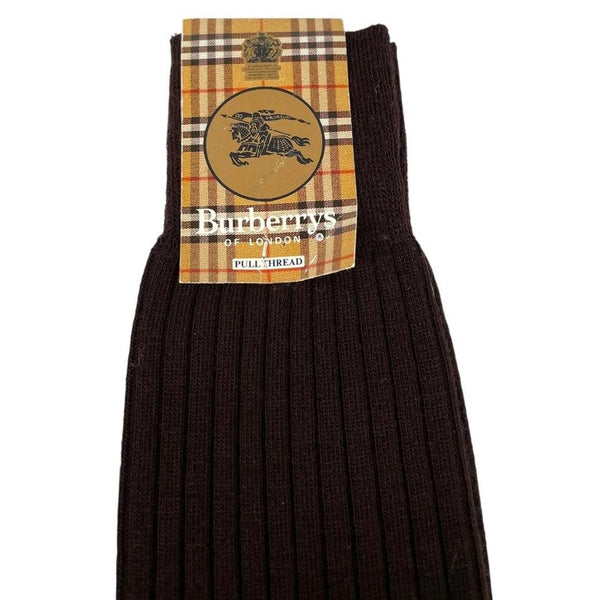 Vintage 90s Burberry Prorsum Deadstock Brown Long Wool Socks