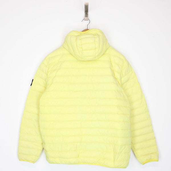 Stone Island AW 2020 Loom Woven Chambers Stretch Nylon TC Yellow Down Jacket