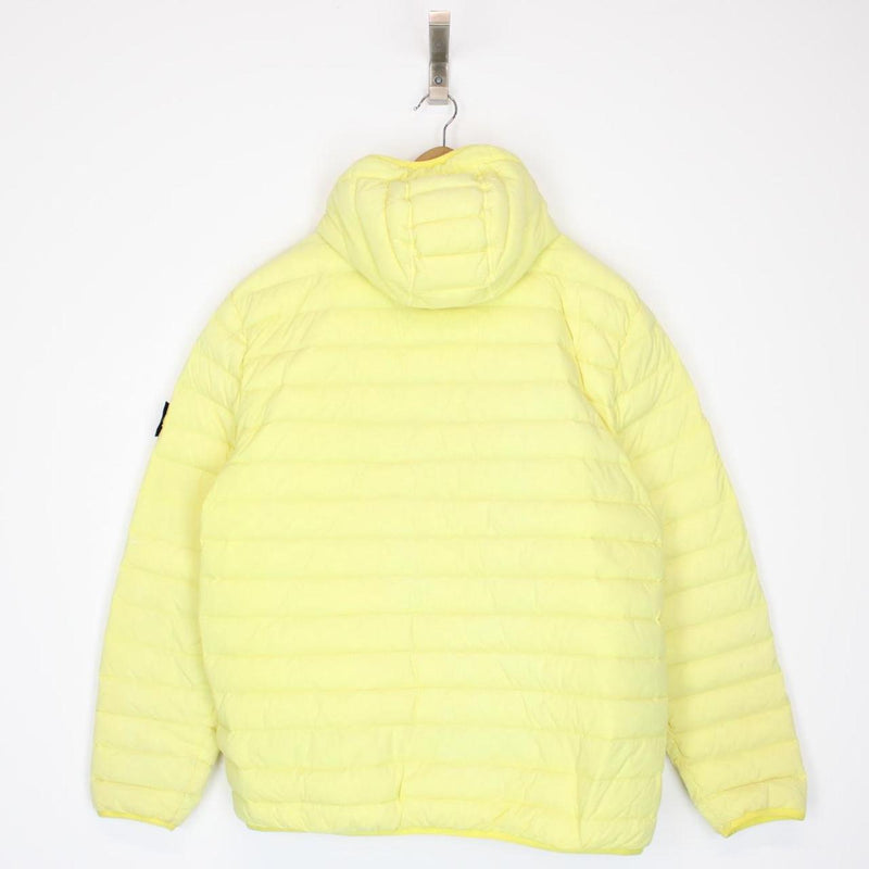 Stone Island AW 2020 Loom Woven Chambers Stretch Nylon TC Yellow Down Jacket