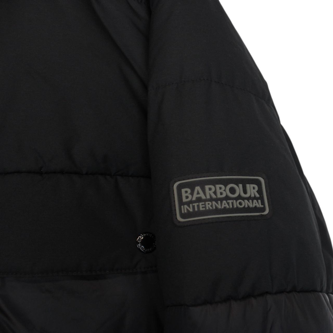 Barbour International Black Contrast Redford Faux Fur Hooded Parka Coat