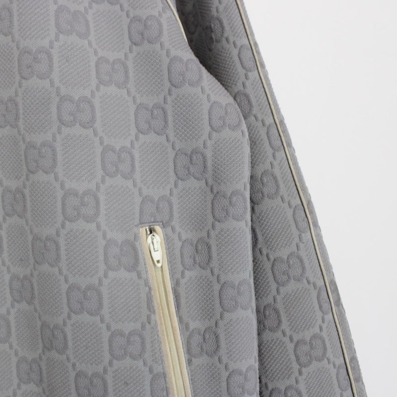 Gucci Grey GG Jacquard Monogram Nylon Track Jacket