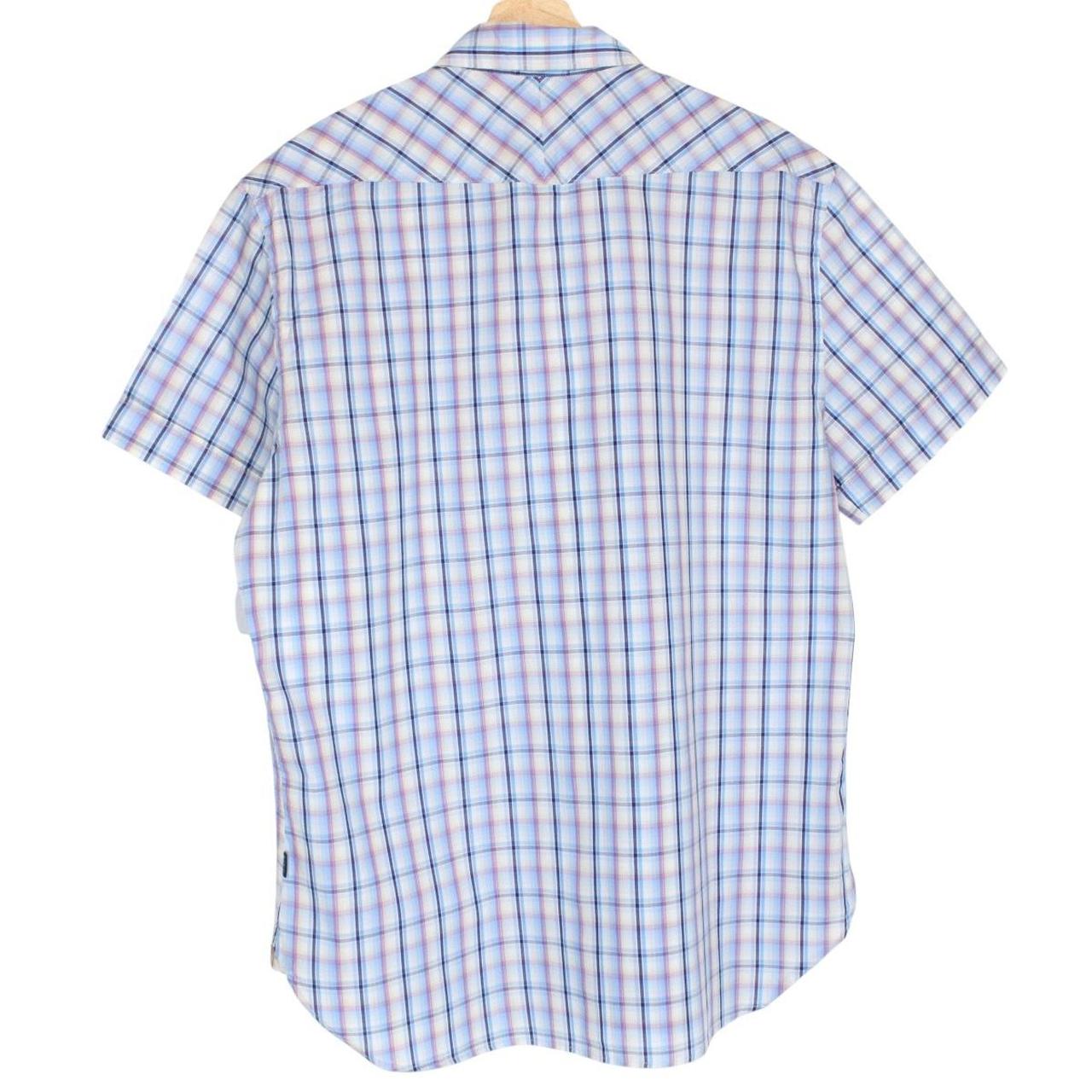 Paul Smith multicoloured check short sleeve cotton shirt with brand logo and vibrant patterns.