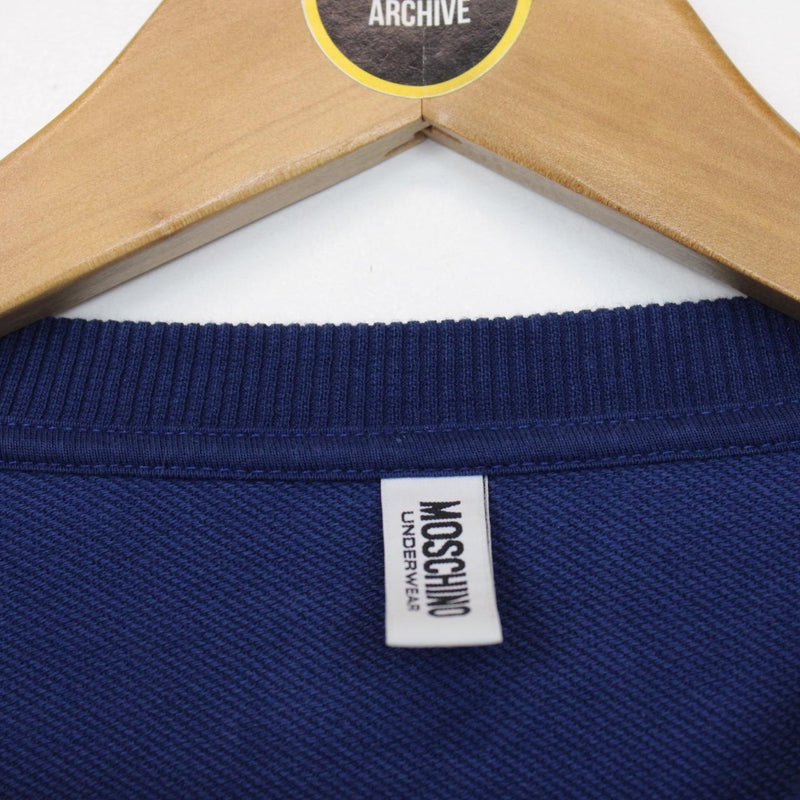 Love Moschino Navy Blue and Red Virgin Wool Knit Sweatshirt Jumper