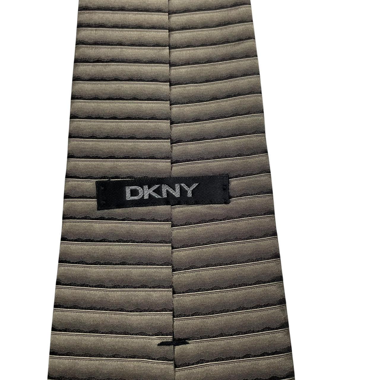 Vintage DKNY Beige Striped Silk Tie