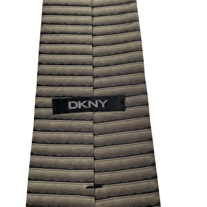 Vintage DKNY Beige Striped Silk Tie