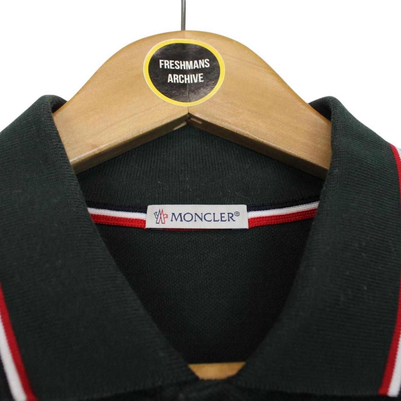 Moncler Maglia Manica Corta Green Short Sleeve Cotton Polo Shirt