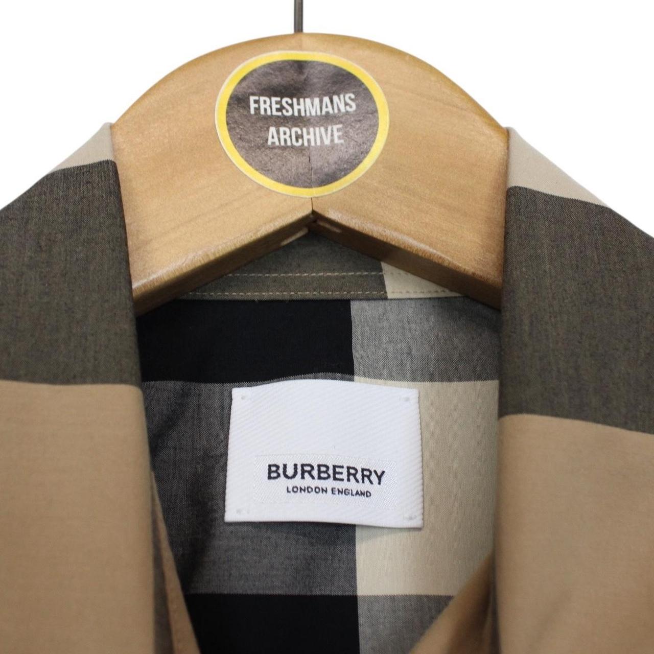 Burberry Tan Brown Nova Check Long Sleeve Cotton Poplin Shirt