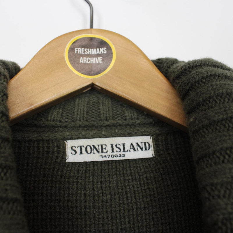 Stone Island AW 2009 Green Heavy Wool Knit Military Style Jumper