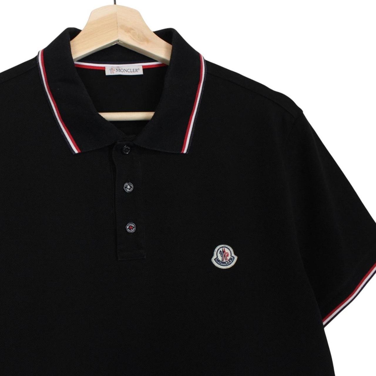 Moncler Maglia Manica Corta Black Short Sleeve Cotton Polo Shirt