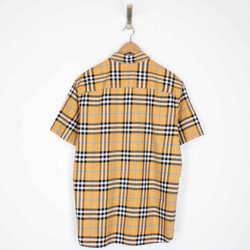 Burberry London Caxbridge Tan Brown Nova Check Short Sleeve Shirt
