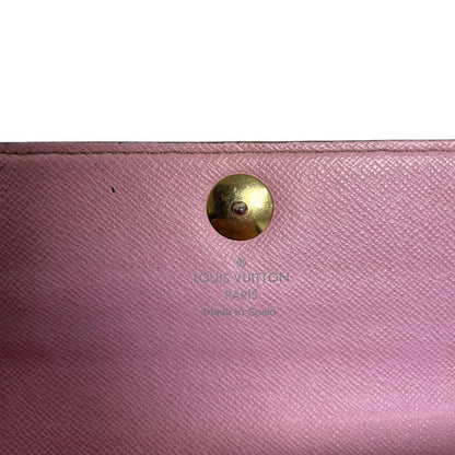 Louis Vuitton white crossbody wallet with multicoloured monogram and gold strap.