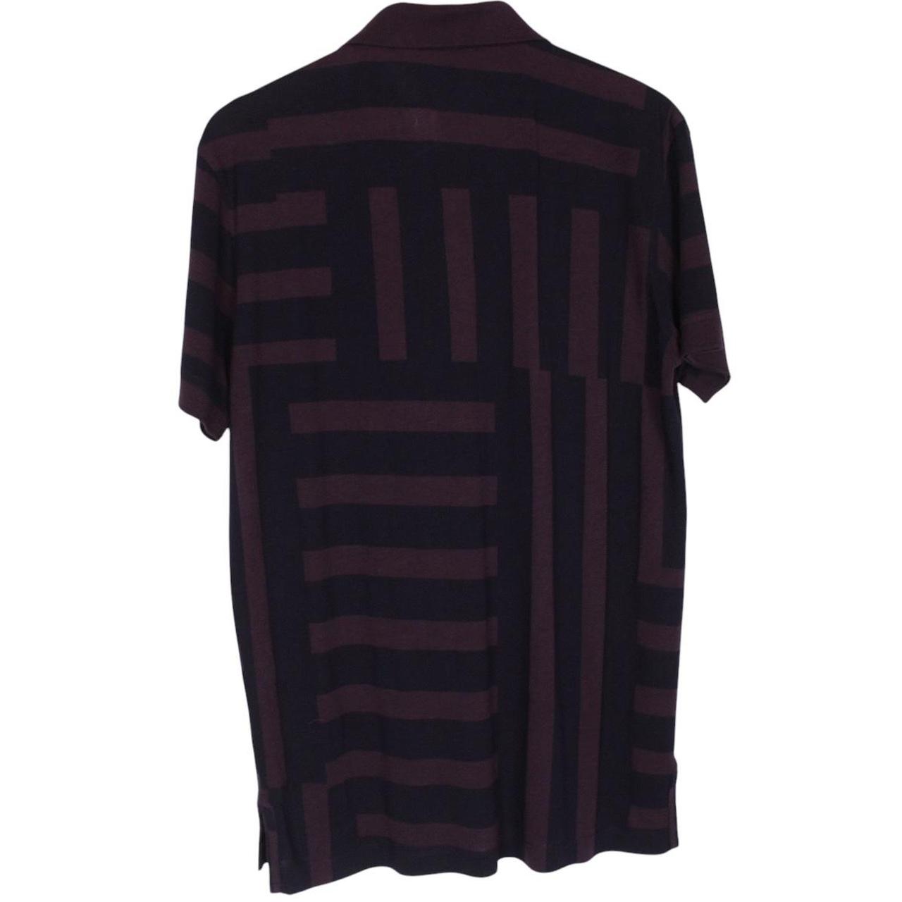 Paul Smith burgundy polo shirt with short sleeves, cotton material, brand logo on collar.