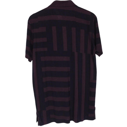 Paul Smith burgundy polo shirt with short sleeves, cotton material, brand logo on collar.