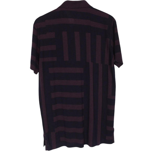 Paul Smith burgundy polo shirt with short sleeves, cotton material, brand logo on collar.