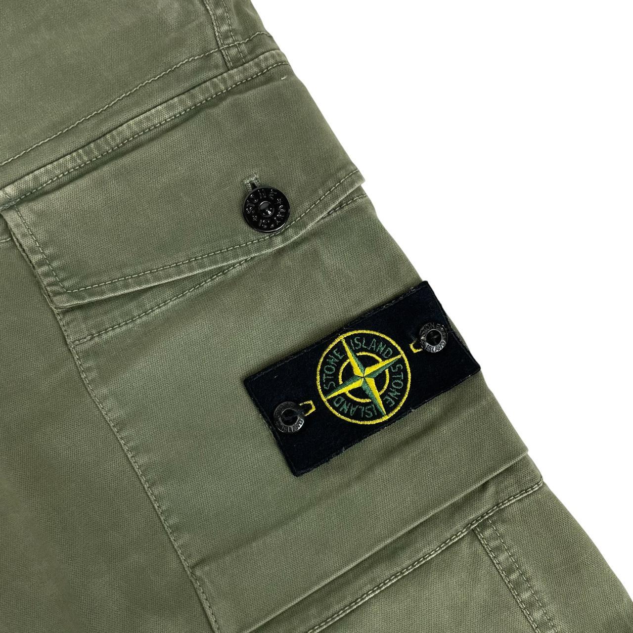 Stone Island AW 2021 Green Slim Fit Cargo Trousers