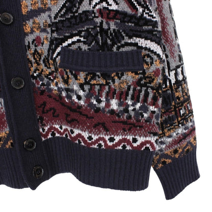 Missoni Multicoloured Button Up Jacquard Wool Blend Knit Cardigan Jumper