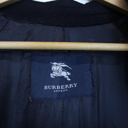 Vintage 00s Burberry London Navy Blue Wool Belted Coat