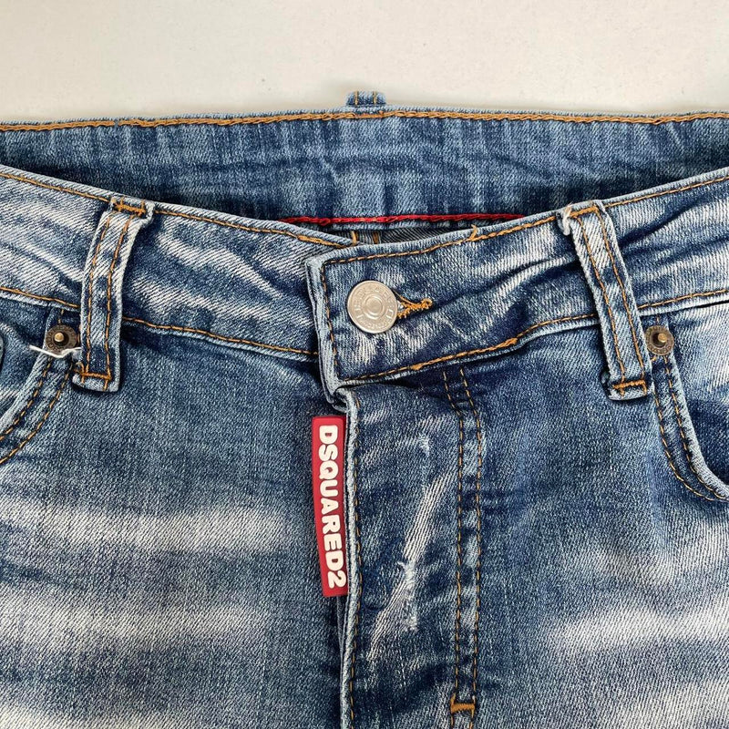 Dsquared2 Blue Wash Distressed Skater Slim Fit Jeans