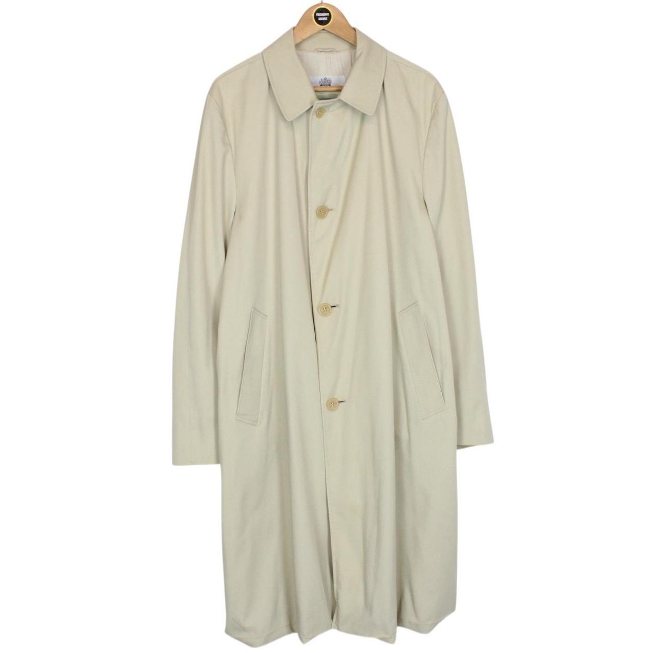 Vintage 80s Aquascutum Aqua 5 Beige Cotton Blend Trench Coat