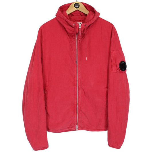 CP Company Red Full Zip Lens Hooded Jacket