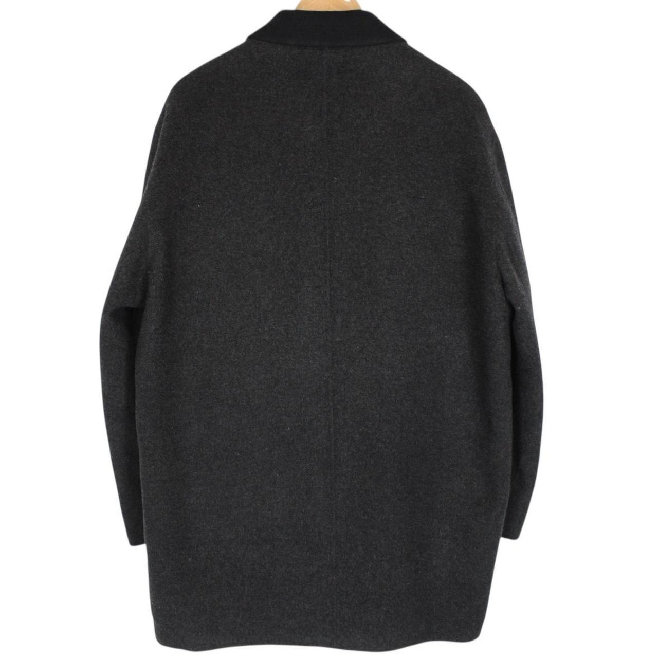 Vintage 90s Yves Saint Laurent Dark Grey Wool Blend Peacoat