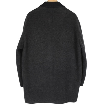 Vintage 90s Yves Saint Laurent Dark Grey Wool Blend Peacoat