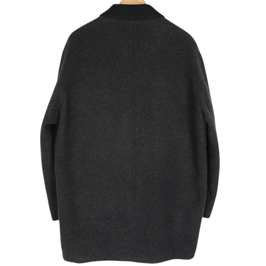 Vintage 90s Yves Saint Laurent Dark Grey Wool Blend Peacoat