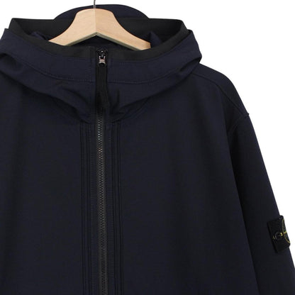 Stone Island SS 2022 Navy Blue Light Soft Shell-R Full Zip Jacket