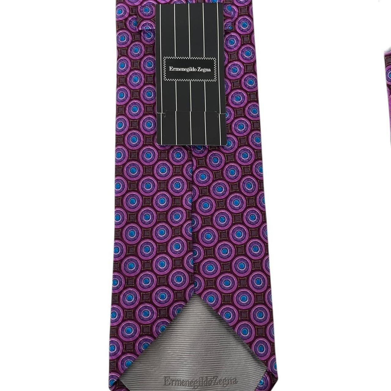 Ermenegildo Zegna Purple Geometric Silk Tie