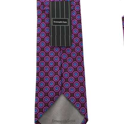 Ermenegildo Zegna Purple Geometric Silk Tie