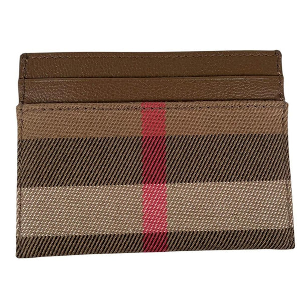Burberry Sandon Ebony Brown Nova Check Fabric/Leather Card Holder